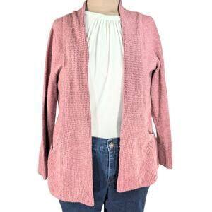 Chloe & Jasmine Large Dusty Pink Open Front Cardigan Sweater w/Pockets